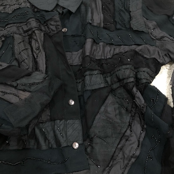 Vintage Chico's Black Patchwork Blazer - Picture 6 of 7